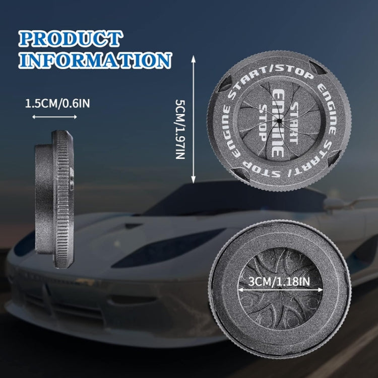 Engine start/stop button protective cover with size markings 5cm and 3cm
