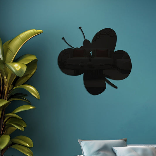 Black mirror butterfly wall stickers, three-piece set with bold silhouette detail