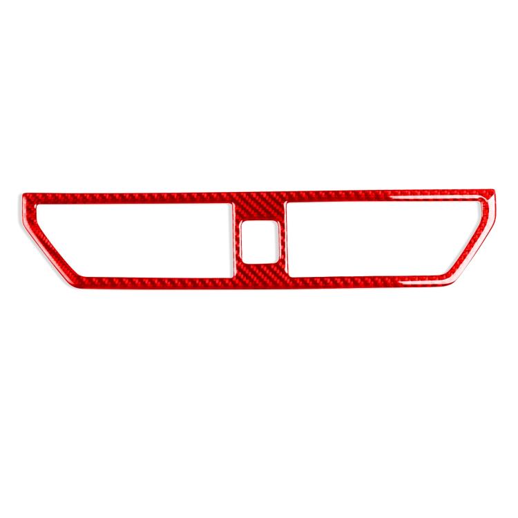 Center console air outlet sticker trim, red carbon-fiber with chrome accents