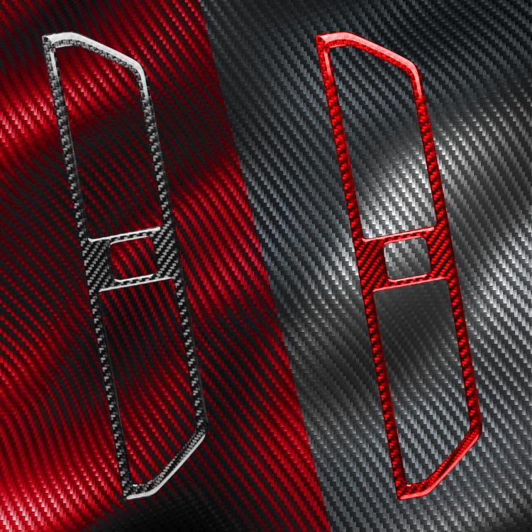 Carbon-fiber air outlet sticker trim with red border and inset squares