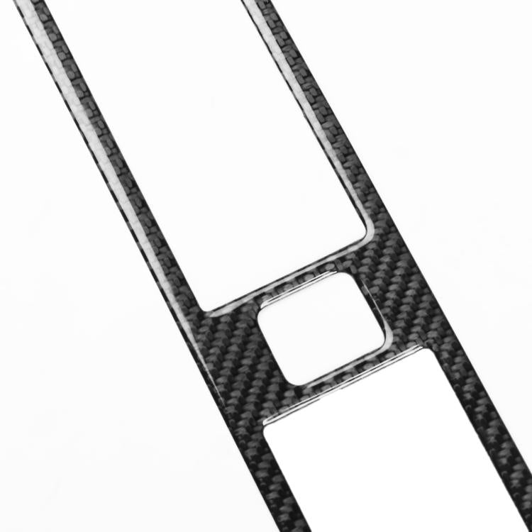 Close-up air outlet sticker trim, black carbon-fiber with silver accent squares