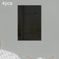 Set of 4 rectangular black acrylic mirror wall stickers