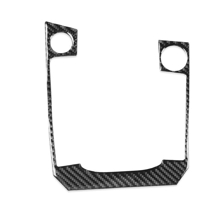 Black carbon-fiber style gear panel sticker with circular cutouts and textured surround.