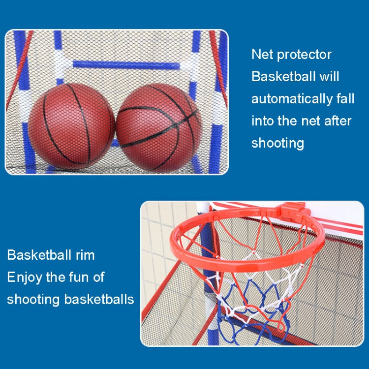 Basketball hoop rim and net with mesh guard to catch balls after shooting