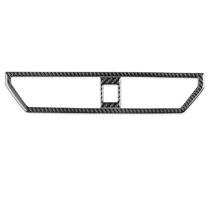 Black carbon-fiber style central air outlet trim sticker, rectangular with center tab
