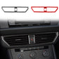 Pair of black and red carbon-fiber air outlet trim stickers, rectangular with center tab