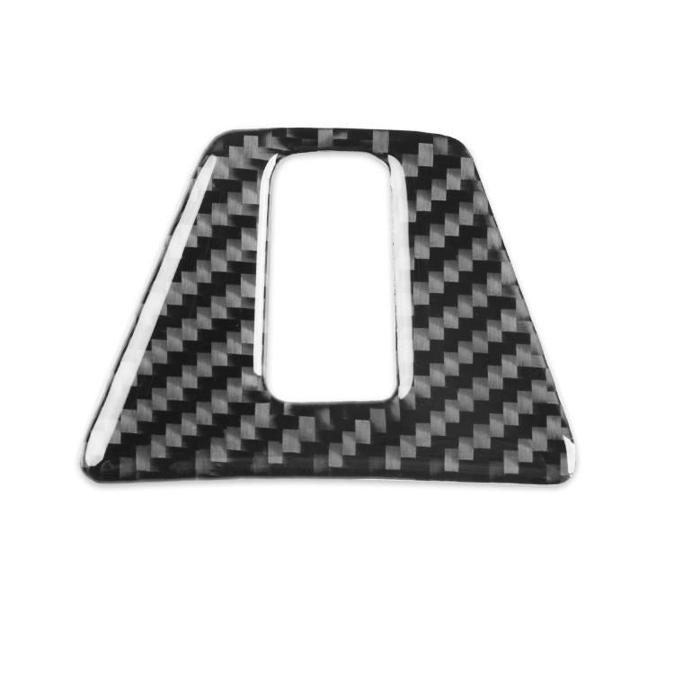 Black carbon-fiber trunk switch decoration sticker with rectangular center cutout