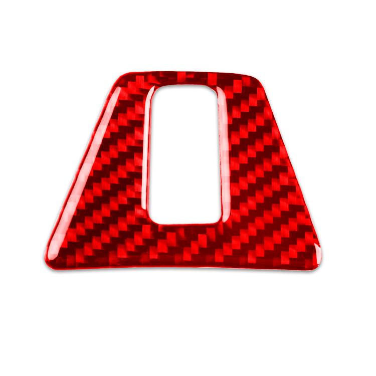 Red carbon-fiber trunk switch decoration sticker with rectangular center cutout