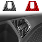 Carbon-fiber trunk switch decoration stickers in black and red, rectangular cutout