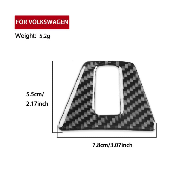 Black carbon-fiber trunk switch decoration sticker, triangular shape with cutout