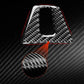 Black carbon-fiber trunk switch decoration sticker with glossy rectangular cutout