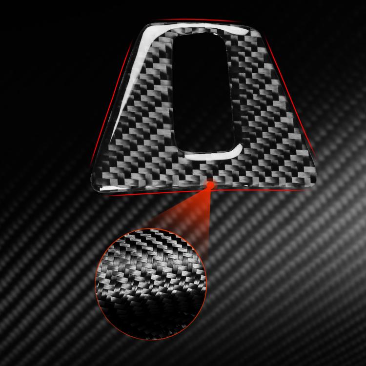 Black carbon-fiber trunk switch decoration sticker with glossy rectangular cutout