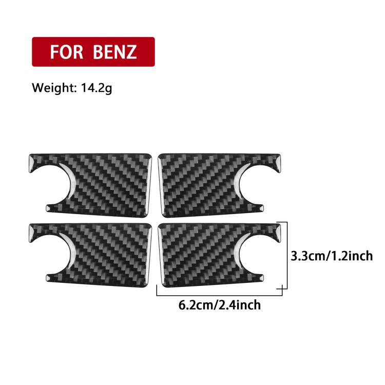 4-piece black carbon fiber style inner door bowl sticker set, curved insert covers