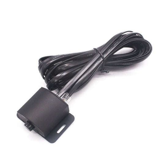 Car subwoofer volume remote controller with inline cable, black housing