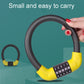 Yellow and black 5-digit combination lock with curved cable and numbered dial