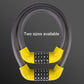 Gray cable combination lock with two yellow padded arms and 5-digit dial