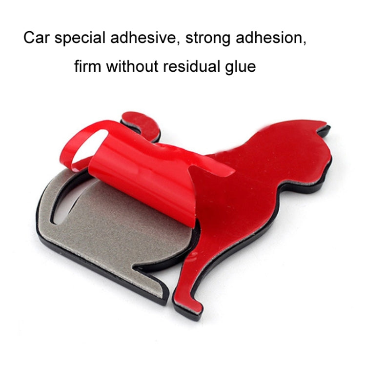 Red cat scratch-blocking car sticker with gray backing