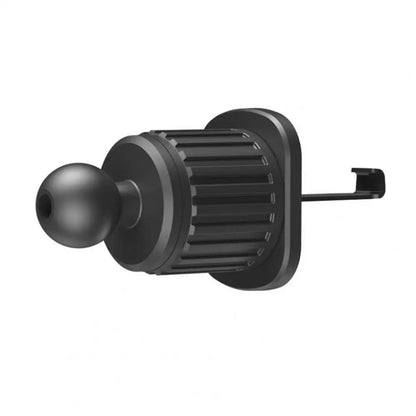 Car air vent smartphone mount with rotating spiral hook and vent clip base