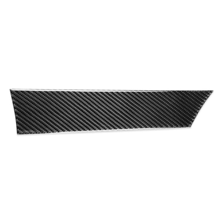 Black carbon-fiber style dashboard instrument sticker strip with angled edges