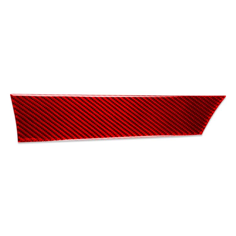 Red carbon-fiber style dashboard instrument sticker strip with angled edges