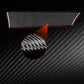 Carbon-fiber instrument sticker with red outline, shown with close-up detail