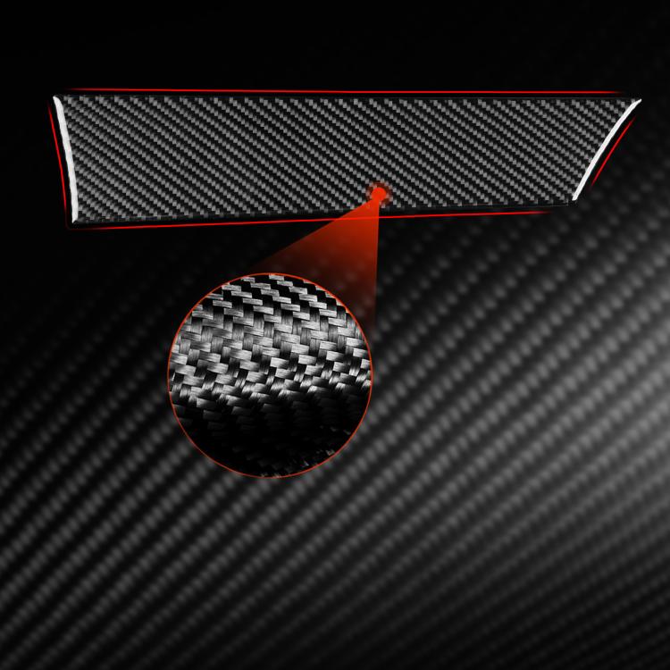Carbon-fiber instrument sticker with red outline, shown with close-up detail