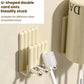 U-shaped double card slots toothbrush holder with cream cups and chrome hooks.