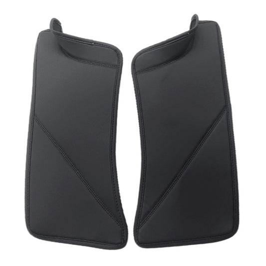 For Tesla Model Y Rear Door Built-In Sill Strip Rear Seats Anti-Kick Leather Protective Pad, Black, Carbon Fiber, TPE