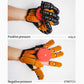 Rehabilitation glove with orange finger pads and pneumatic pressure actuator