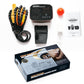Robotic rehabilitation glove system kit with controller unit, cable, straps, and user manual
