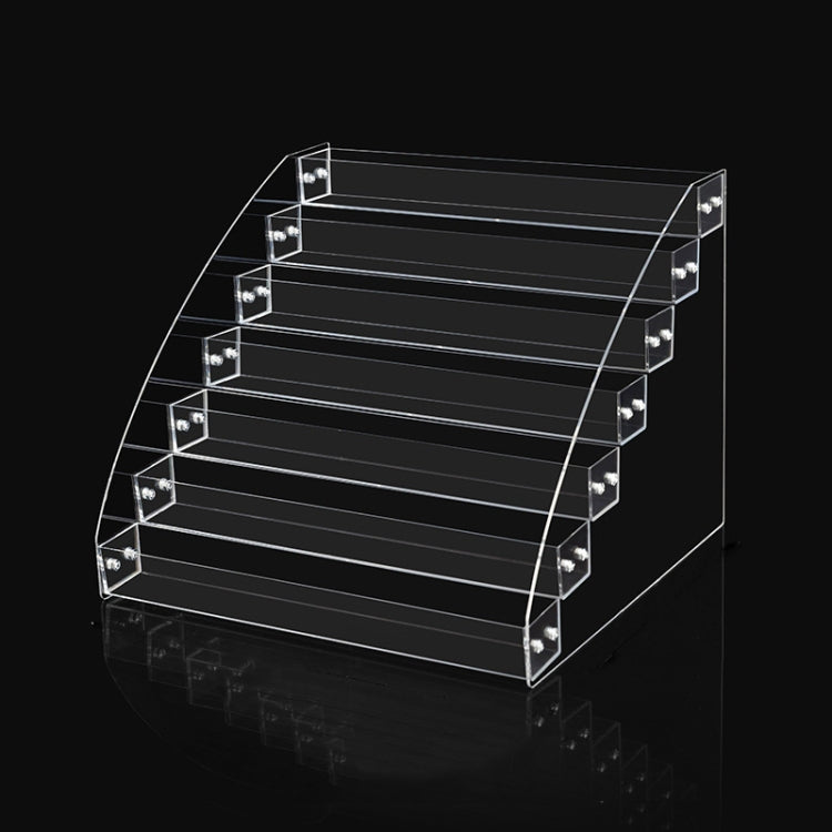 Transparent acrylic nail polish display rack, 7-tier ladder stand