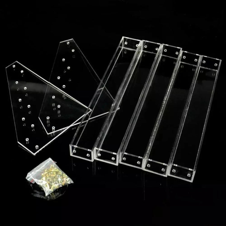 Transparent acrylic ladder rack with screw hardware and supports