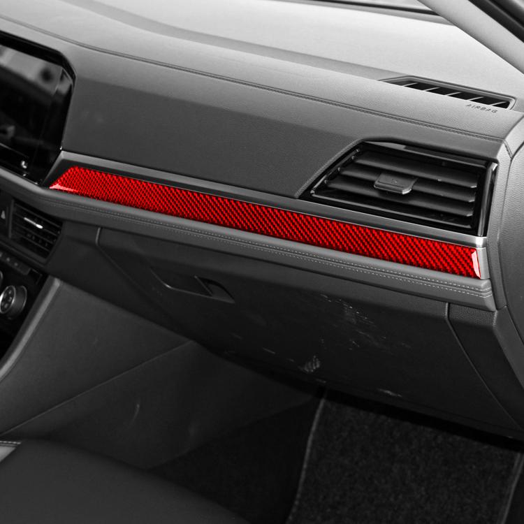 Red carbon-fiber trim sticker on the co-pilot dashboard vent area.