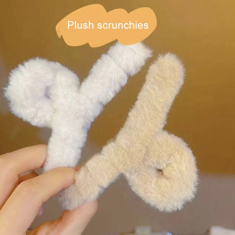 White plush scrunchies set with long bunny-ear style hair ties