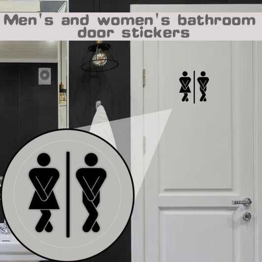 Men Women Sanitary Door Sticker Matte Material Waterproof Oilproof PVC Sticker, Men Women