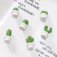6pcs /Set Cactus Fridge Stickers Greenery Message Magnetic Cartoon Stickers