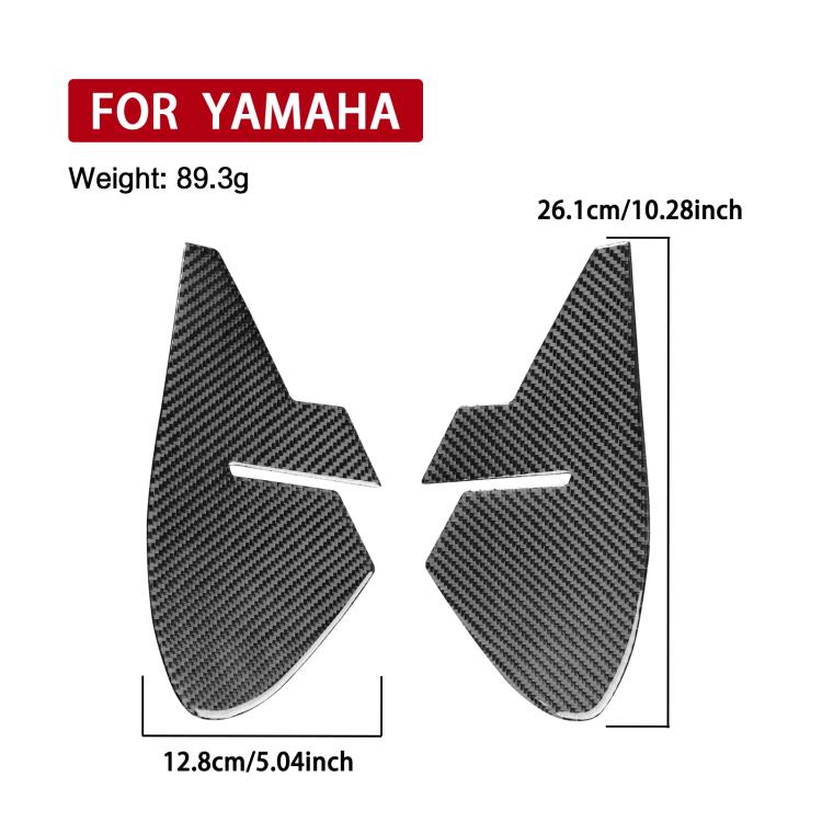 Fuel tank sticker pair template, black carbon-fiber shape with size markings