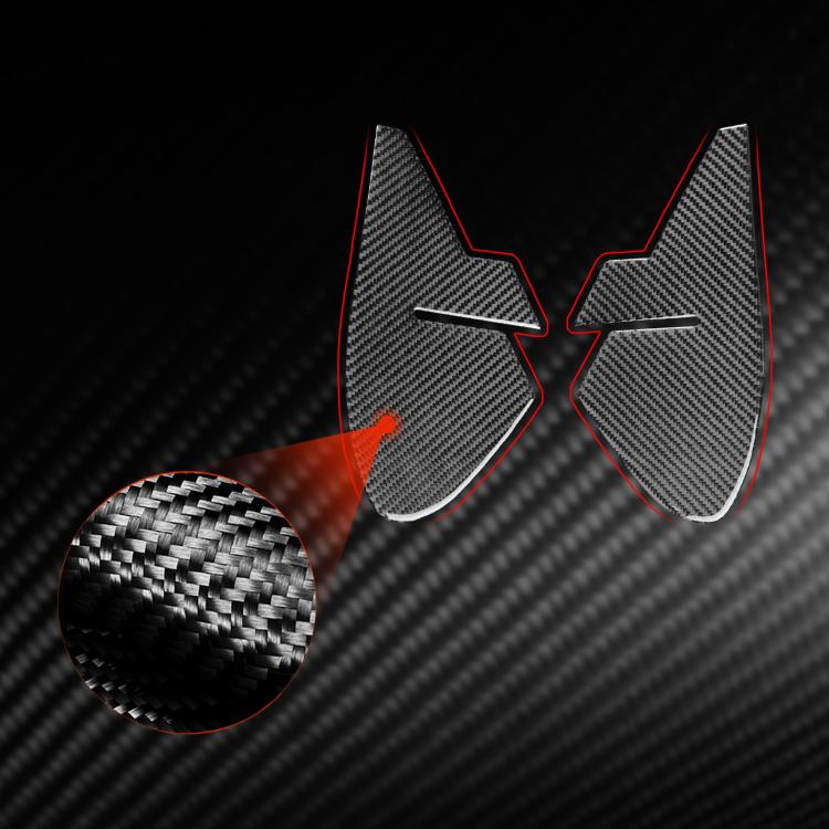 Fuel tank stickers set, red outlined carbon-fiber panels with small carbon detail
