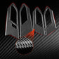 Set of 4 carbon-fiber look door handle trim stickers, black, red accented border.