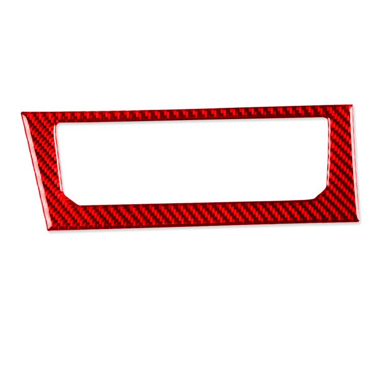 Red carbon fiber dash trim sticker for central AC control panel bezel