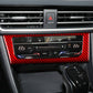 Red carbon fiber dash trim sticker for central AC control panel bezel