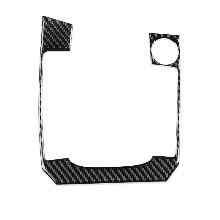 Black carbon-fiber style gear panel sticker with cutout for shifter inlay