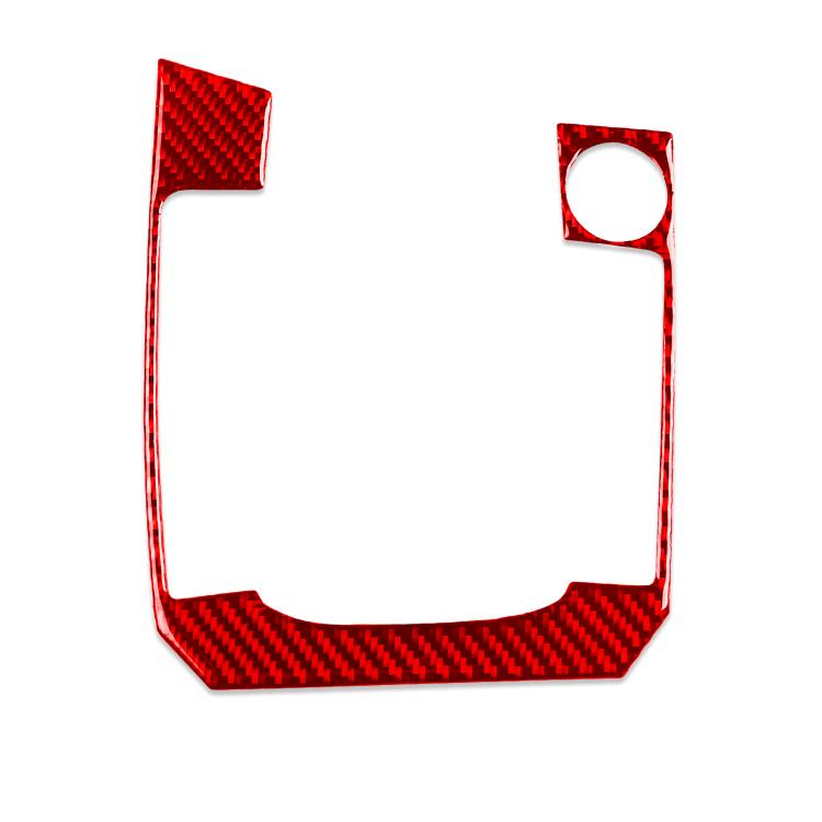 Red carbon-fiber style gear panel sticker with cutout for shifter inlay