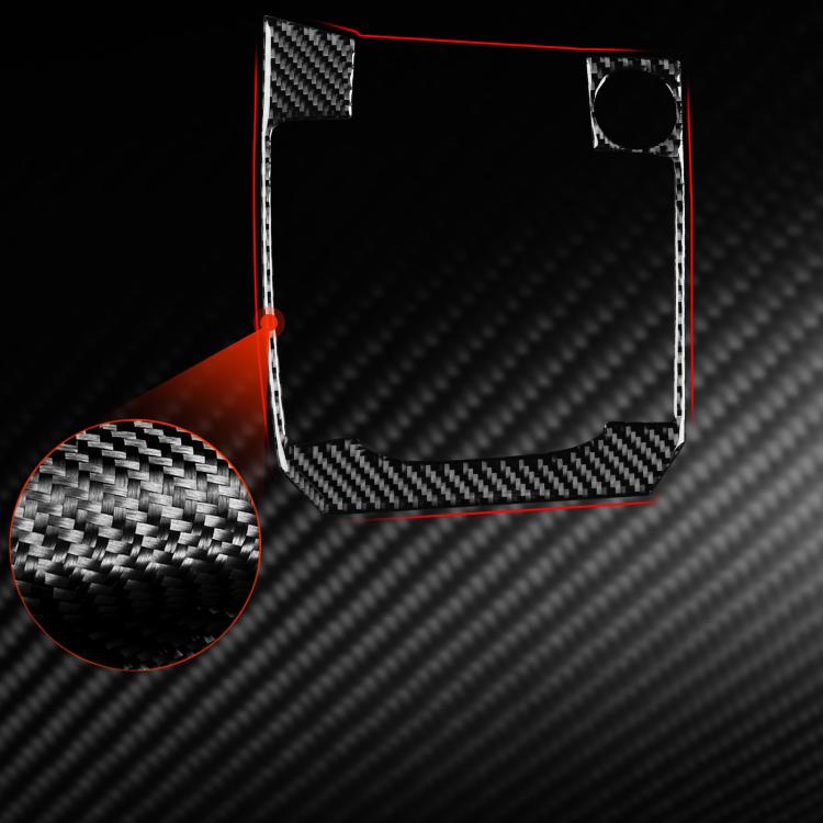 Black carbon-fiber gear panel sticker with shifter cutout and textured detail