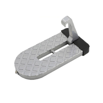 Foldable car roof access step pedal, light gray with dark grip