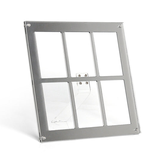 Six Palace Grid Color 3 Inch Three-Dimensional Magnet Photo Frame For Polaroids, Black, White, Fantasy, Mirror