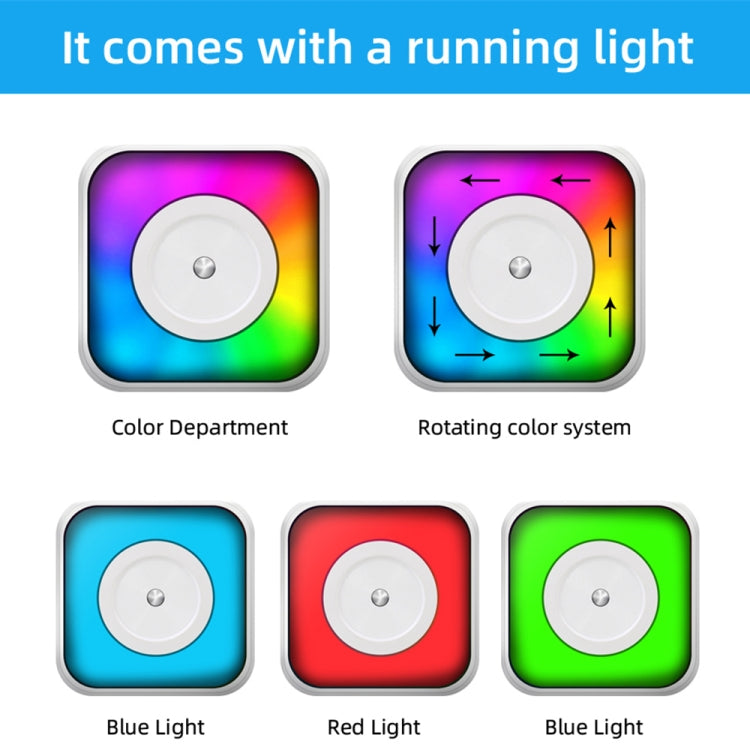 Portable mini Bluetooth label printer with rotating RGB color lighting