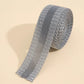 Iron-on pant leg tape stickers, light gray roll with dotted lattice stripe pattern
