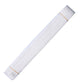 White taekwondo belt sash with textured weave and tan edge stitching