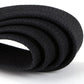 Black taekwondo waist belt, woven texture close-up
